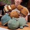 Capybara Stuffed Animal 2-in-1 Reversible Plush Toy Crocodile Capybara Pillow Soft Cotton Capybara Toys