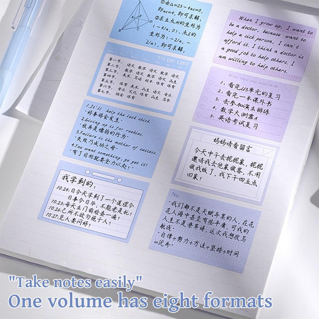 100Pcs Pull-type Colored Sticky Notes Students Fully Adhesive Index Label Note Paper Stickers School Office Supplies Stationery