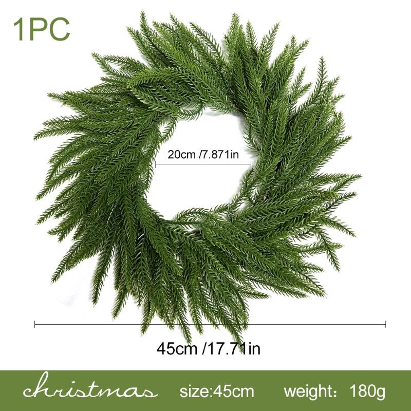 

Искусственные имитационные зеленые растения, венки из хвои норфолкской сосны, рождественское украшение дома, украшение на День благодарения Medium- garland