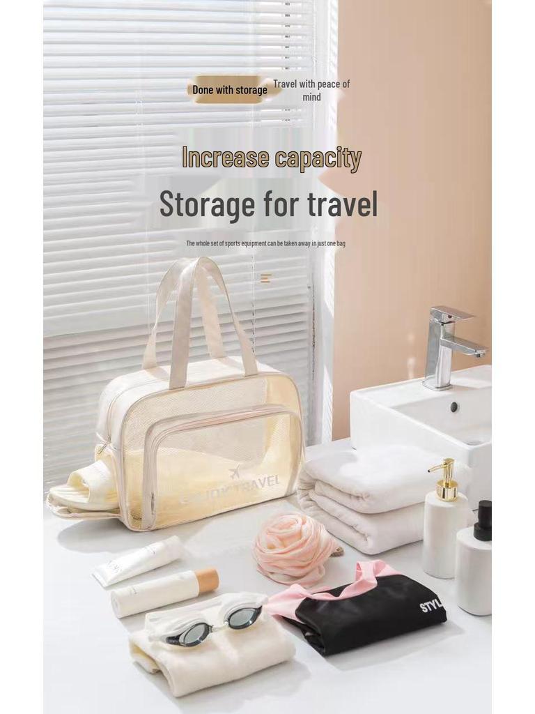 Large Capacity Wet/Dry Swim and Fitness Bag with Shoe Compartment, Toiletry, and Makeup Storage