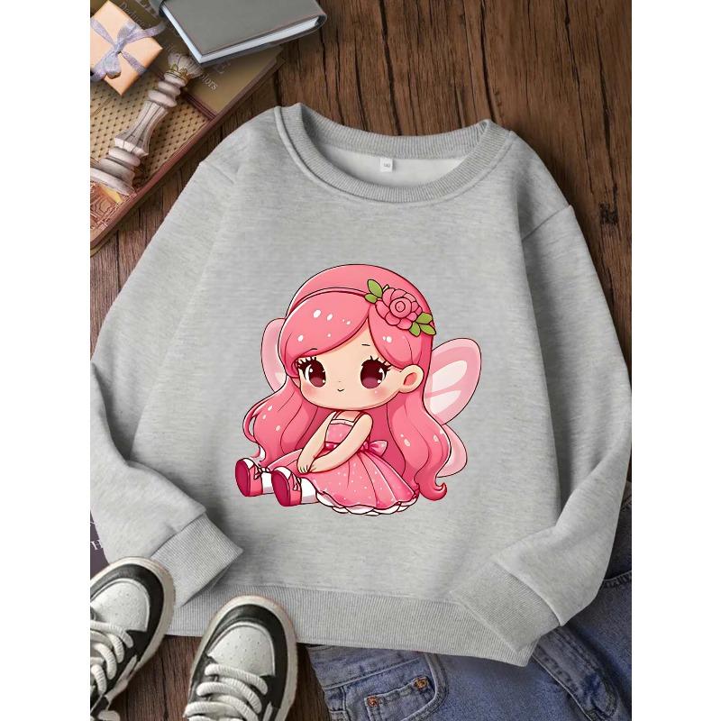 European sizes Fashionable Kids' Crew Neck Sweatshirt | Comfortable, Casual Style with Random Print, Perfect for Fall/Winter Outdoor and Home Wear