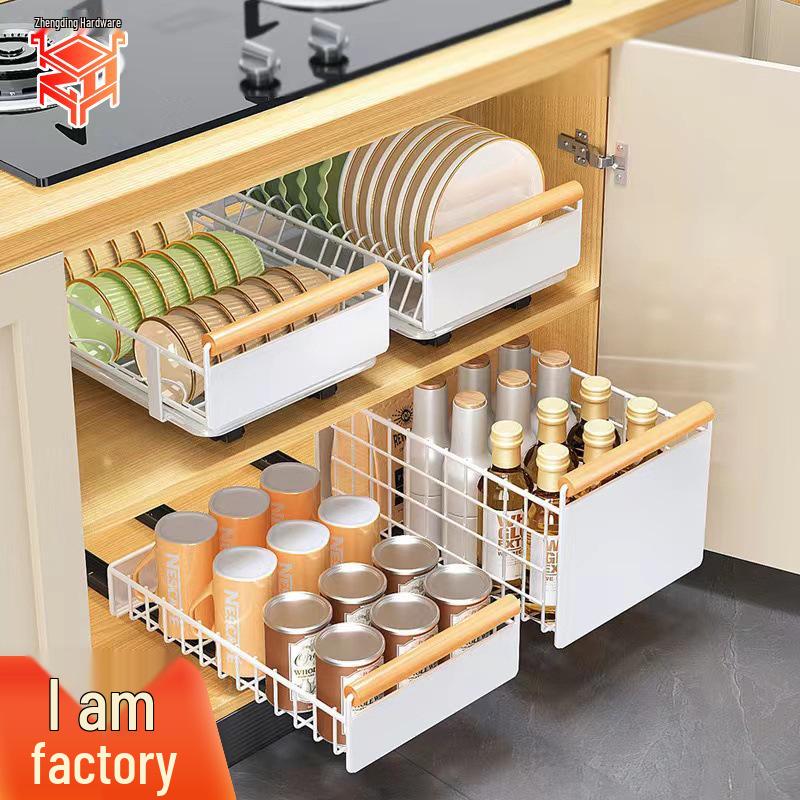 Pull-Out Under-Cabinet Dish Drying Rack and Kitchen Storage Solution