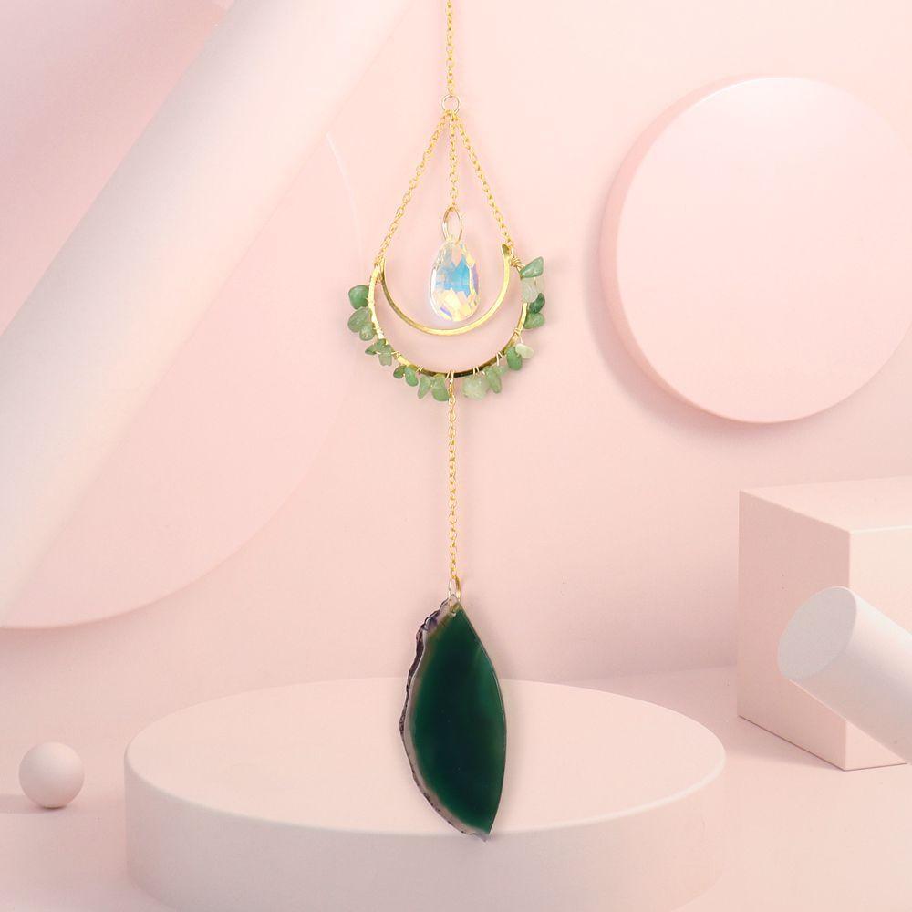 Decorazione da Appendere in Cristallo con Materiale in Agata Tessuta a Mano per la Casa e come Regalo