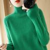 GMXIA Stand-up Collar Sweater for Women's Autumn and Winter Thick Collection, Solid Color Pullover, Loose Knitted Long-sleeved Base