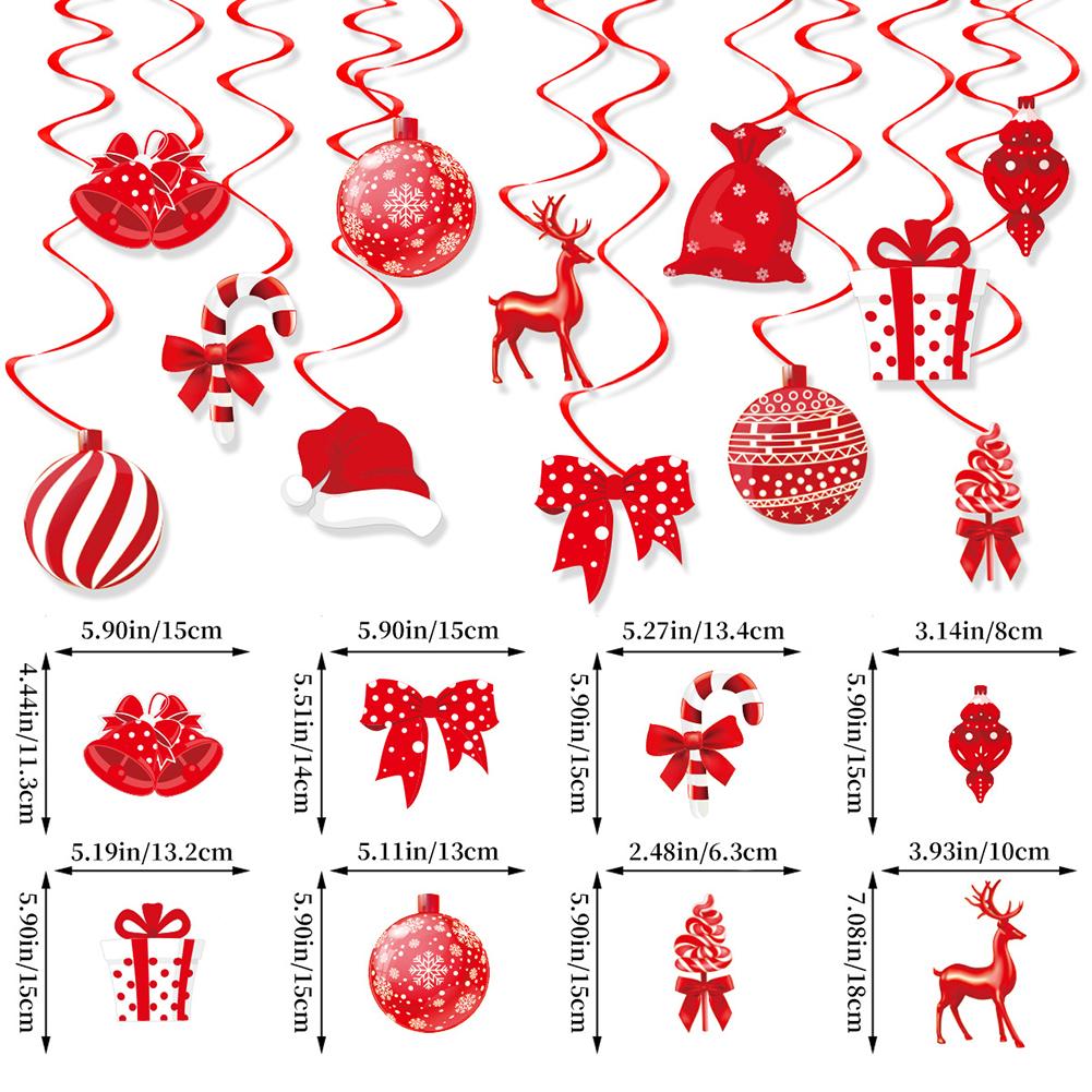 Ceiling Pendant Decorations Christmas Ceiling Decorations Indoor Hanging Decorations Red And White Color Scheme