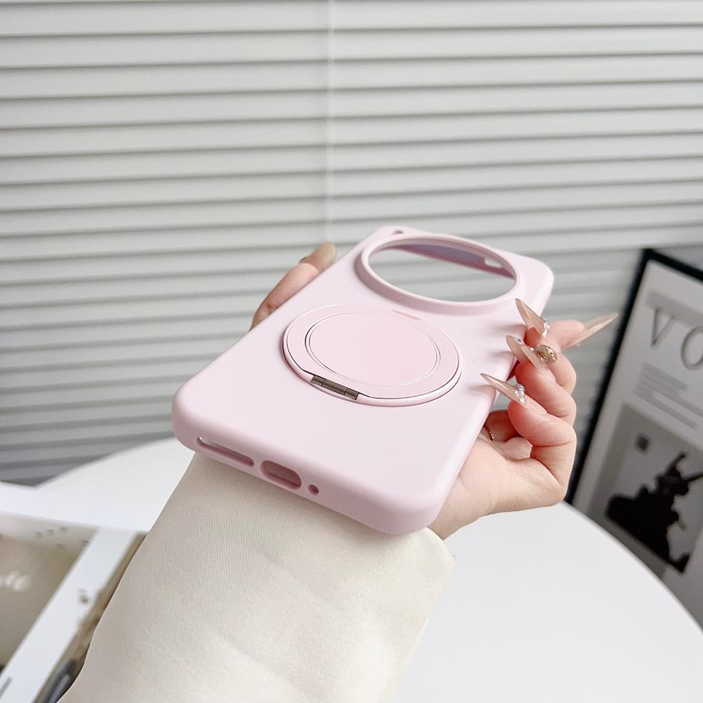 Liquid Silicone Soft Case For Vivo x300 and X300 Pro Magnetic Suction Baby Skin Touch Anti-Fingerprint 360° Rotation Stand Cover