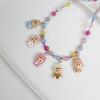 New Korean Version Transparent Resin Colored Bead Pull Cloth Necklace Cute Cartoon Pendant Accessory Chain Necklace
