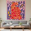Boho Chic Wall Tapestry With Moon Phase Floral Starry Sky Design Bedroom Yoga Studio Decor