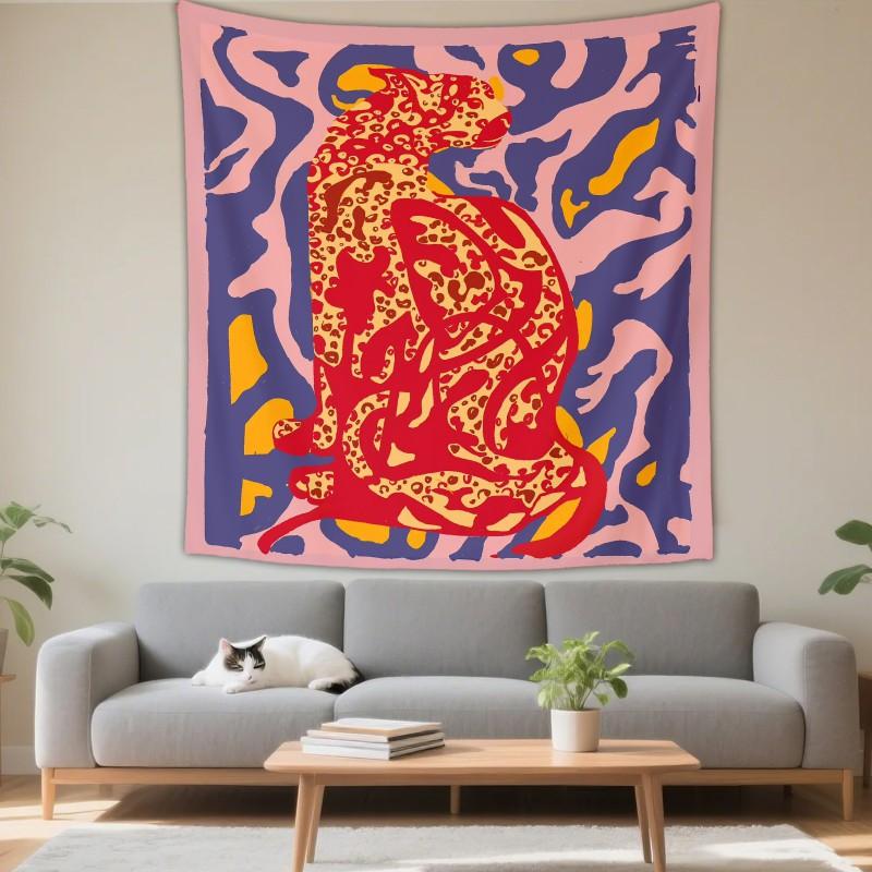 Boho Chic Wall Tapestry With Moon Phase Floral Starry Sky Design Bedroom Yoga Studio Decor