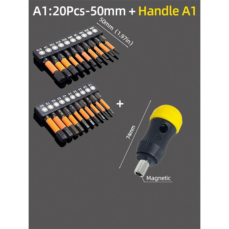 50/100mm Sechskant Schraubendreher Bit Set Metrisch Zoll Magnetisch S2 1/4" Sechskant Inbusschlüssel Bohrer Ratsche Handwerkzeuge