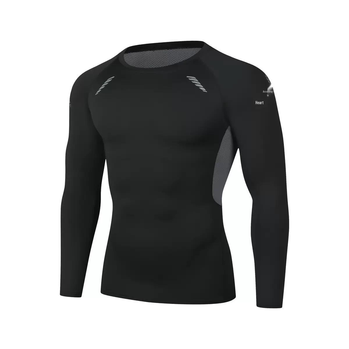

Men s Quick-Dry Compression Long Sleeve Shirt for Running & Basketball S (under 100 jin) сірий колір
