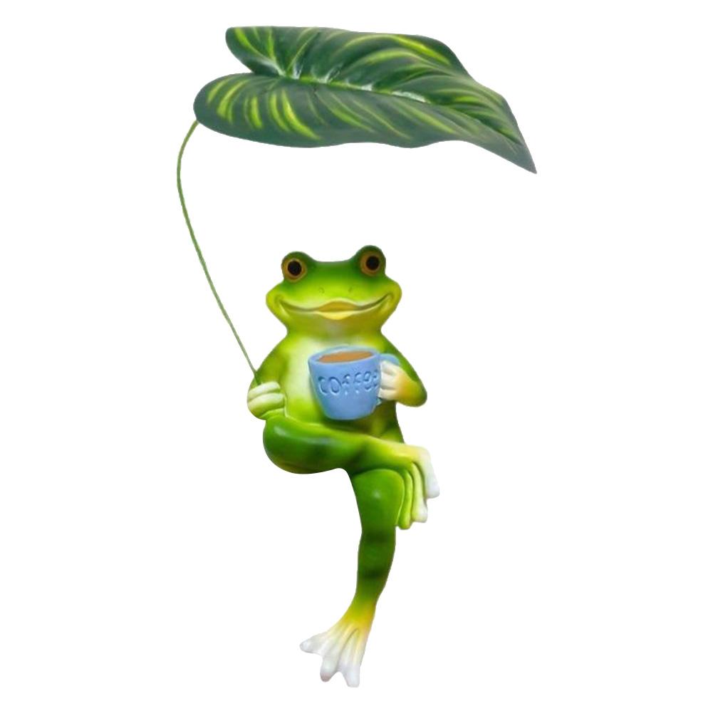 Frog Garden Statue Resin Cute Frog Statue for Garden Yard Patio Fairy Garden Accessories