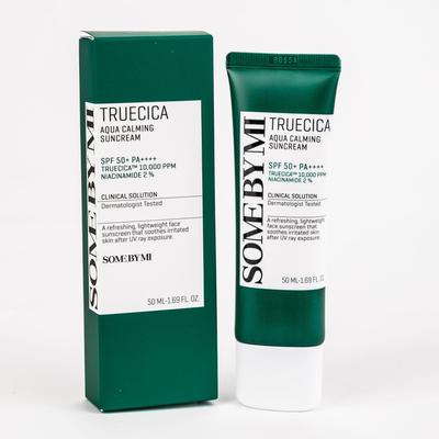 TRUECICA AQUA CALMING SUNCREAM 50ml, Moisturizing, Korean Cosmetics, Kbeauty, Sample