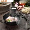 SUPOR Gusseisen Wok mit Doppelgriff