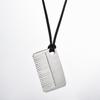 Lazy High-End Heavy Industry Design Silver Small Comb Necklace Women'S Retro Long Leather Rope Simple Sweater Chain