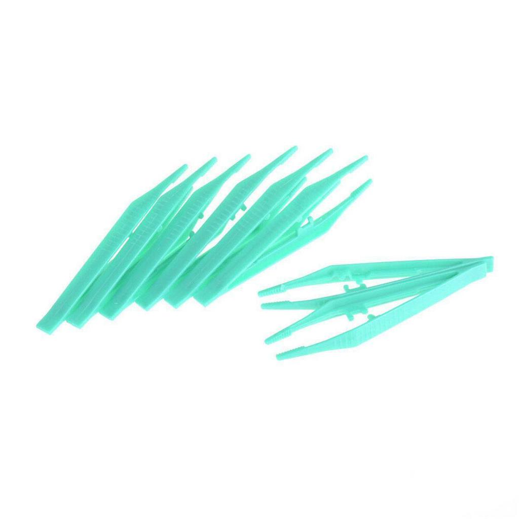 10pcs 4.2'' Disposable Medical First Aid Tweezer Small Plastic Tweezers