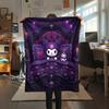 1PC Kuromi Print Flannel Blanket, High quality All Seasons, Home Decor, Warmth and Comfort, Perfect for Christmas Gifts