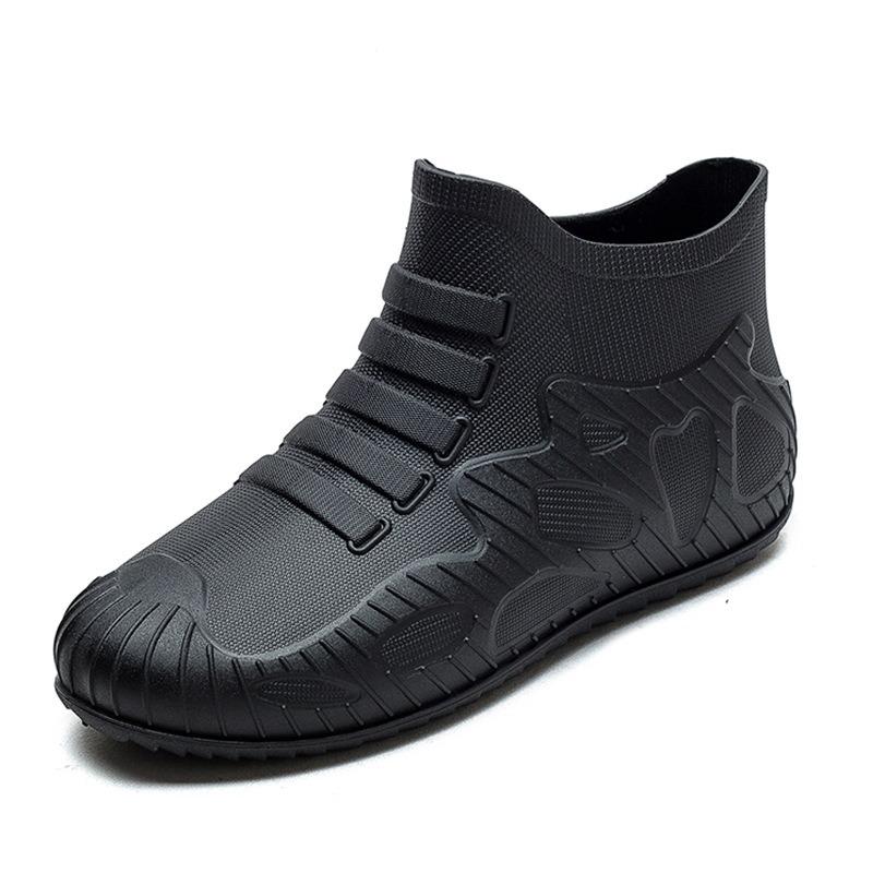 New Men's Rain Shoes Fashionable Outer Wear Waterproof Shoes Wear-resistant Non-slip Water Boots Men's Short Rubber Shoes Rain Boots