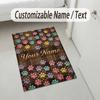 Dog Theme Crystal Velvet Rug Personalized Custom Name Text Soft Floor Mat Home Decor