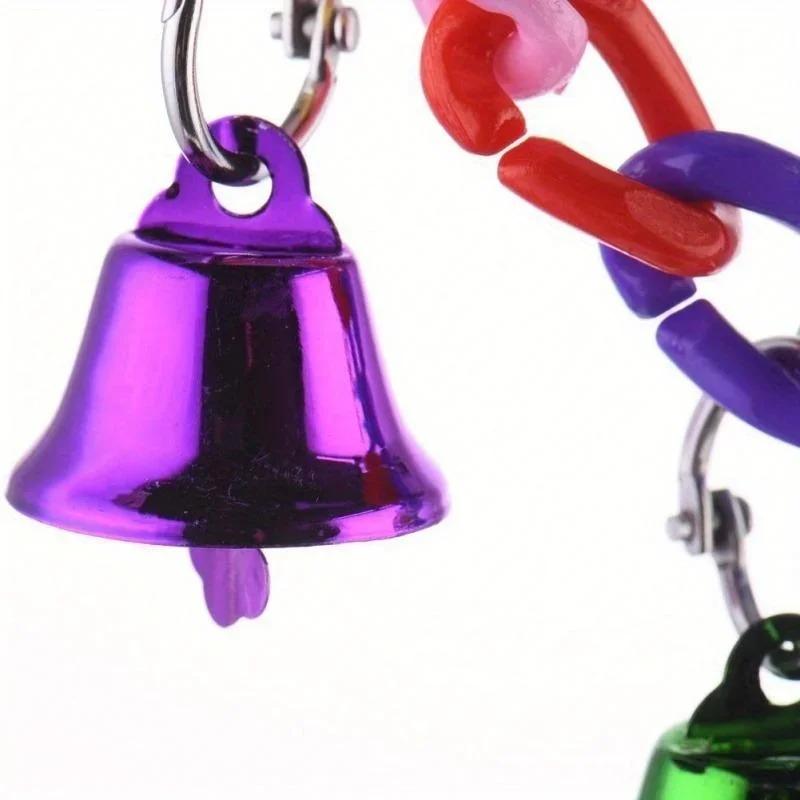 Parrot Toys Bird Suspension Bridge Bird Cage Swing Toy With Bell Pet Supplies Random Color