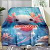1PC Custom Name Underwater Axolotl Heart Outdooor Flannel Blankets Throw Blanket All-Season Throw Gift Bedspread for Couch, Bed, Camping Holiday Birth