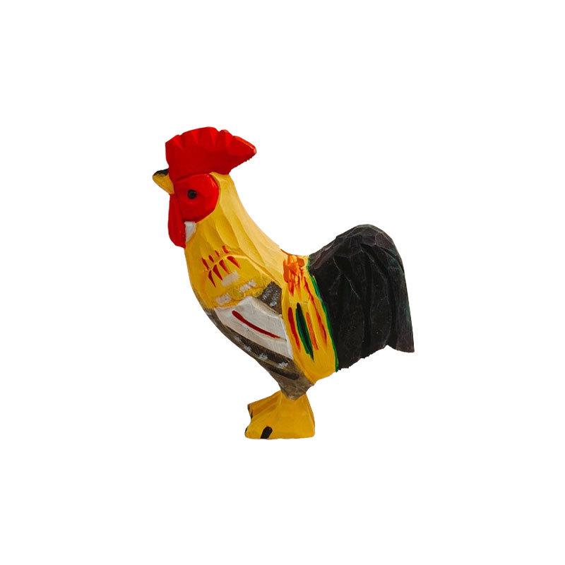 

Wooden Rooster Sculpture Handcrafted Car Desk Home Decor Gift For Birthday жёлтый