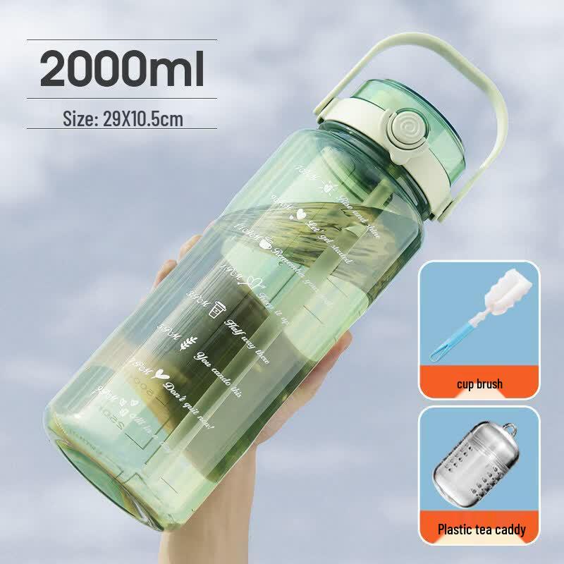 Youluo 2L Large Capacity Sports Water Bottle with Straw
