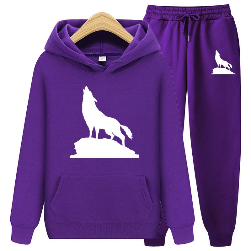 Autumn Winter Women's Hoodie Suit  Trousers Leisure Running Sports Sets Print Two-Piece Set Fashion Jogging Tracksuit