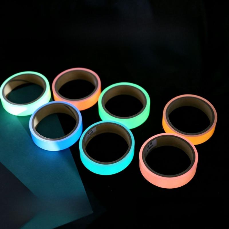 Luminous Warning Tape Color Glow In Dark PET Self Luminous Fluorescent Tape For Stair Stage Fire Safety Mark Sticker