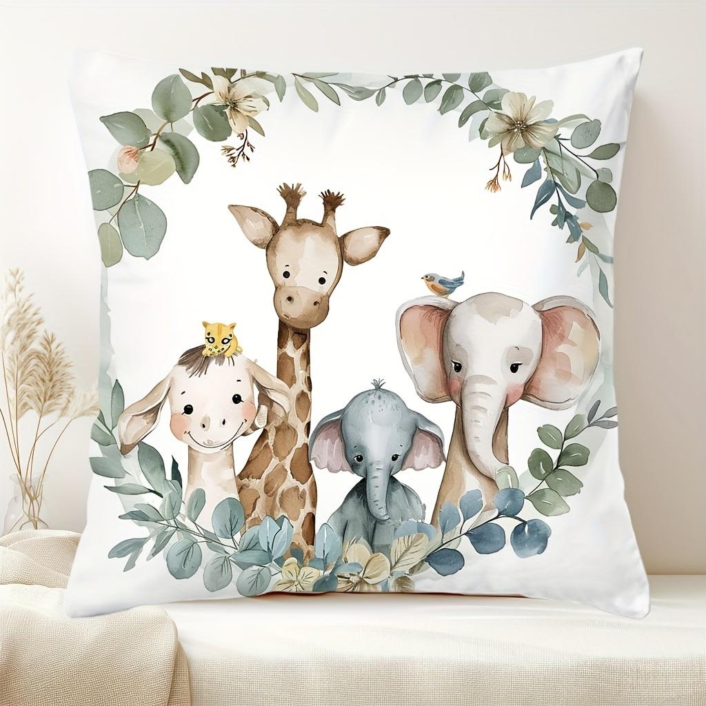 Простая цветочная подушка квадратная наволочка диван гостиная прикроватная подушка подушка съемная (2шт45X45 без подушки) 45X45cm 2PCS разноцветный