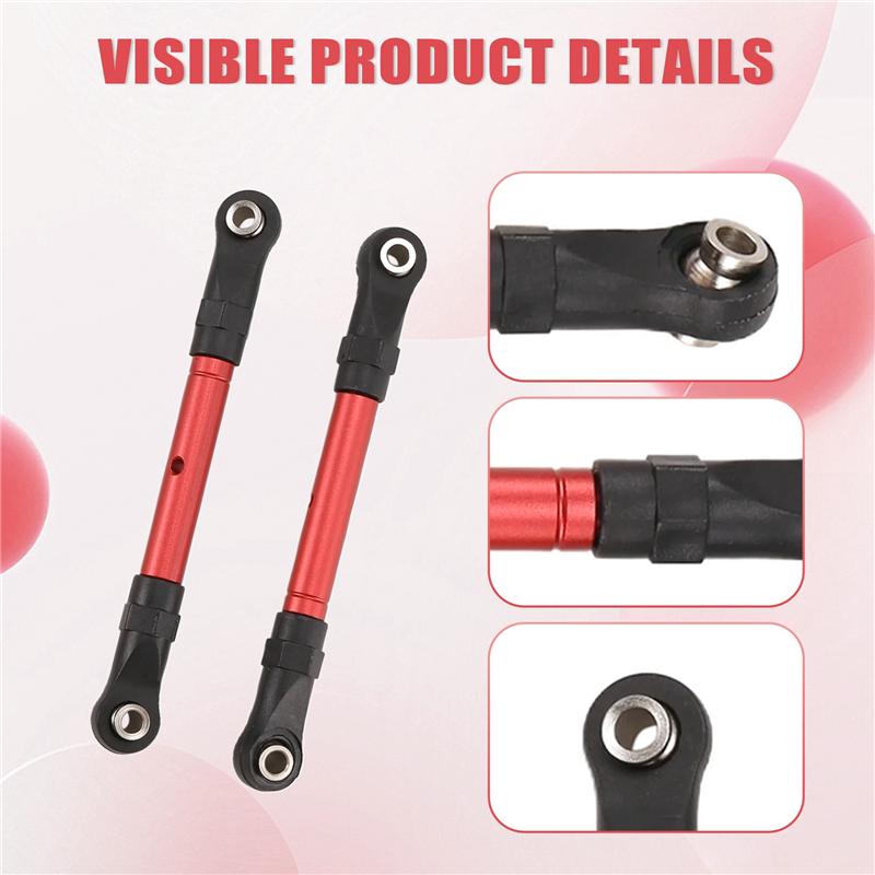 Adjustable Front & Rear Pull Rod Link Tie Rod Steering Rod for Slash/Hoss/Rustler/Stampede/4x4 Huanqi727