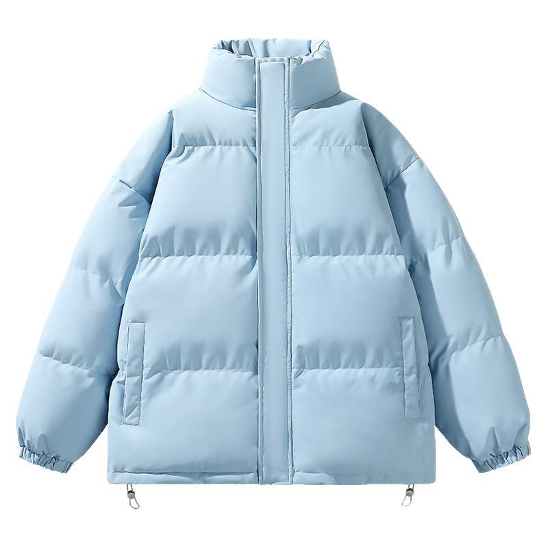 Solid Color Cotton Jacket for Men and Women Same Style Winter Bread Suit Large Size Thickened Warm and Loose Hong Kong Style Casual Jacket