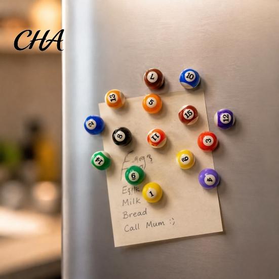 Billiard Ball Magnets 15Pcs/Set Mini Fridge Magnet, 3D Pool Memo Note Photo Holder Holder, Decorative Magnet for Whiteboard Locker Refrigerator Door