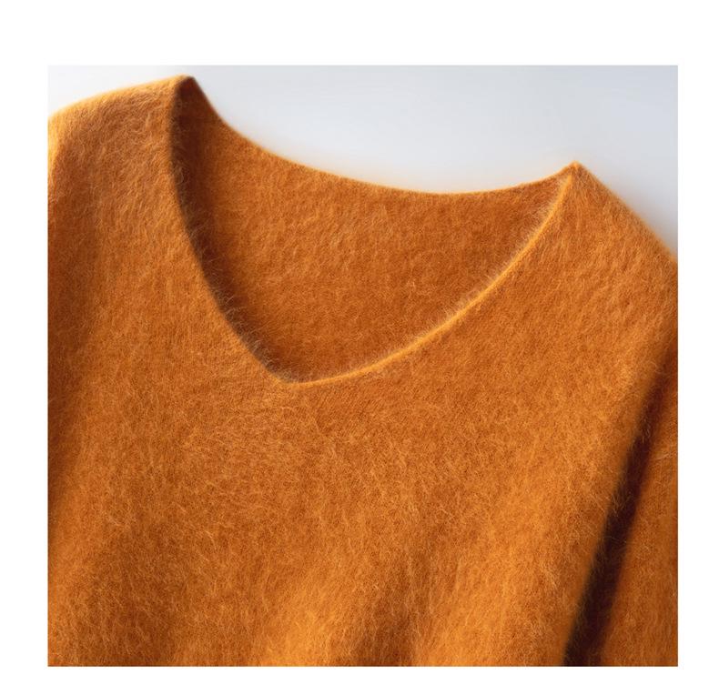 Women's Trendy Cashmere Wool V-neck Long Sleeve Sweater - 2025 Autumn/Winter Collection