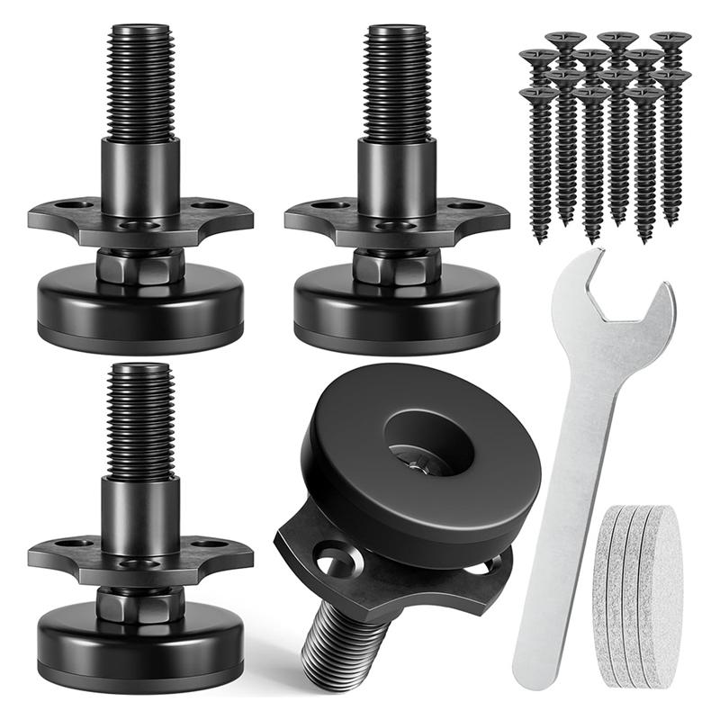 AT19-Adjustable Leveling Feet, 3/8Inch-16 Thread T-Nut Kit Furniture Levelers Table Feet, Heavy Duty Leg Levelers