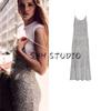 Summer New Product Women's Clothes Round Neck Spaghetti Strap Long Sequin Stickers Floral Decorations Intimates Type Dress 1223454