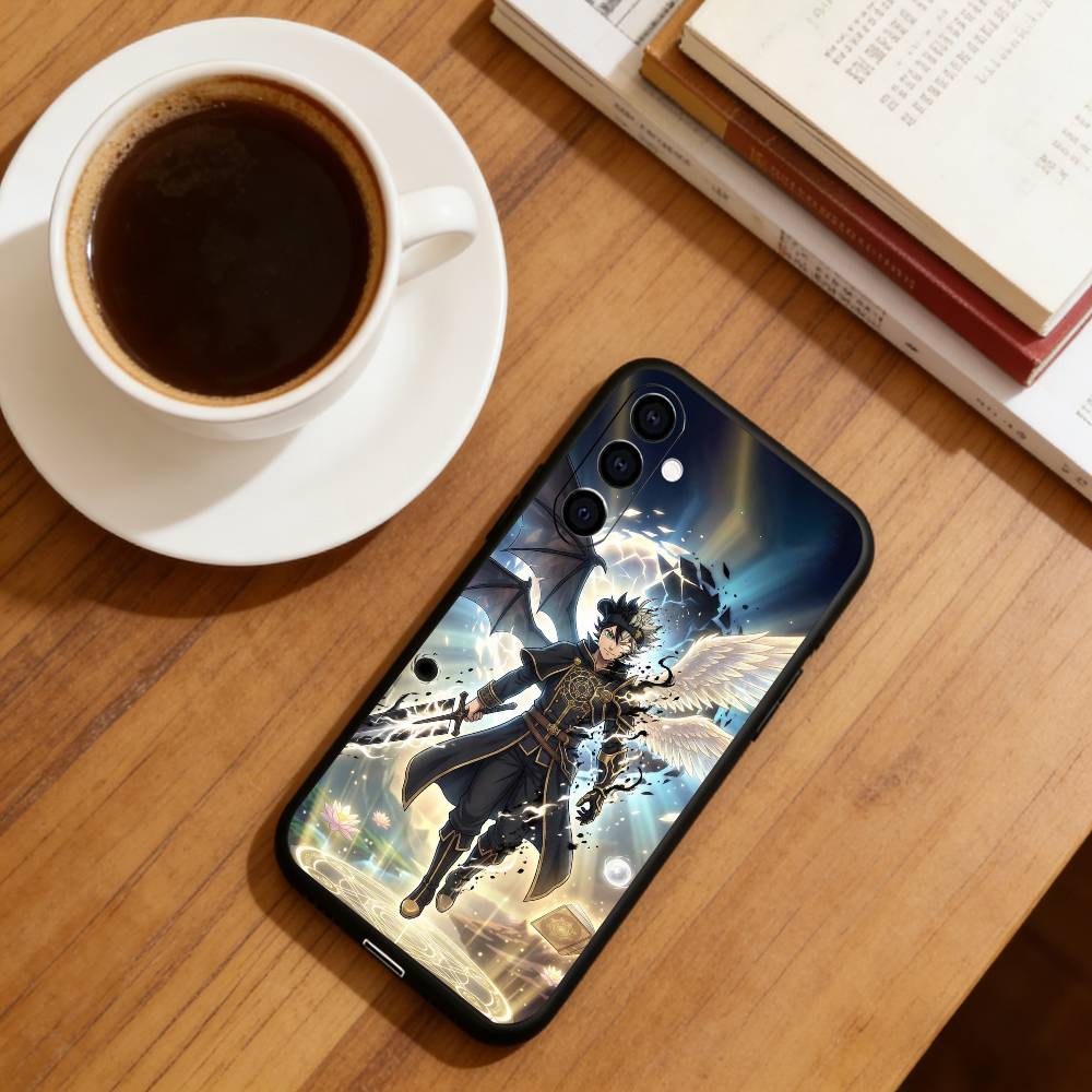 Anime B-Black Clover A-Asta Phone Case For Samsung Galaxy A73,A72,A71,A70,A53,A52,A51,Soft Silicone Black Cover