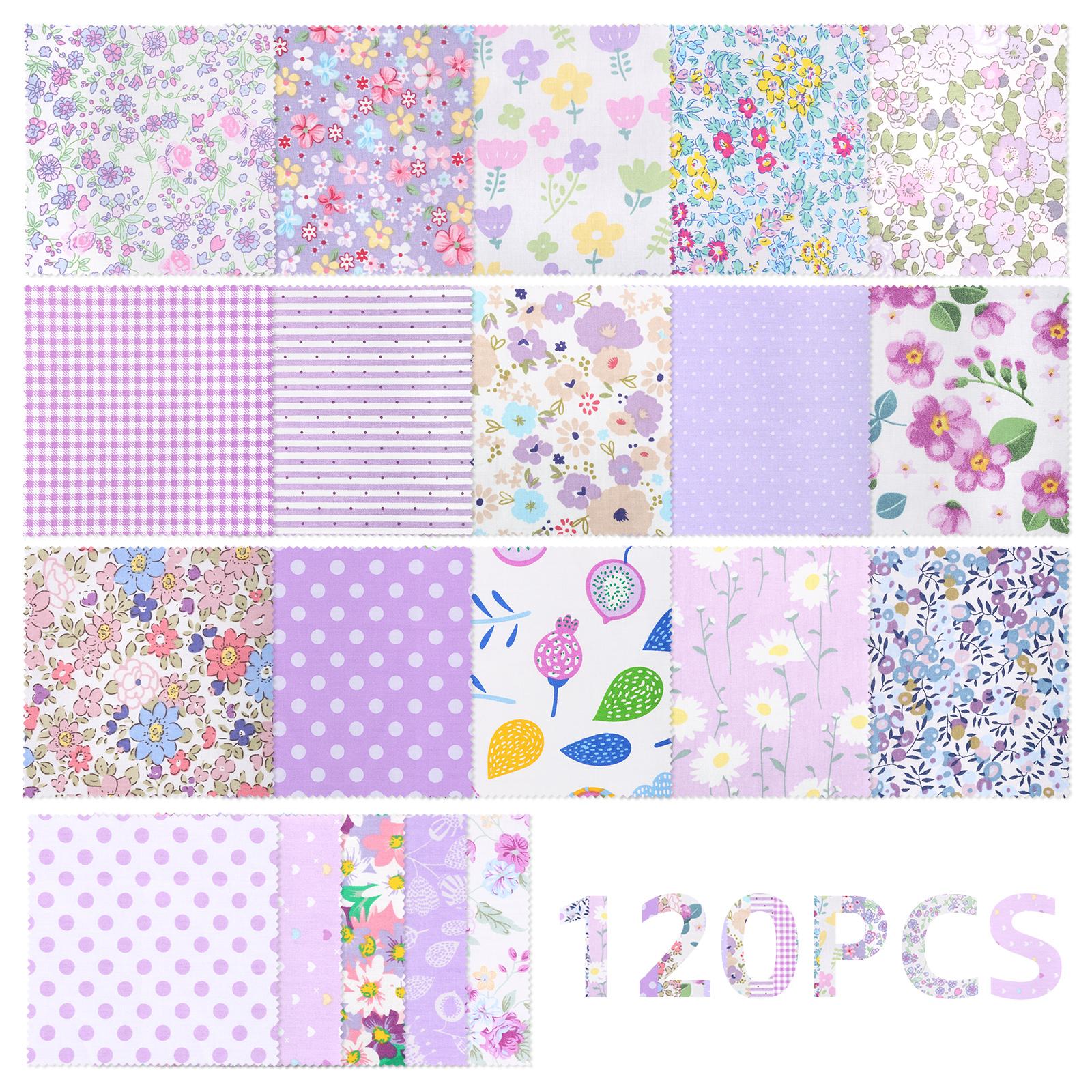 

120/125 Pcs Cotton Fabric DIY Patchwork Quilting Fabric 5 Inch Cotton Fabrics Squares Printed Charm Squares Soft Quilting Fabric 5inch