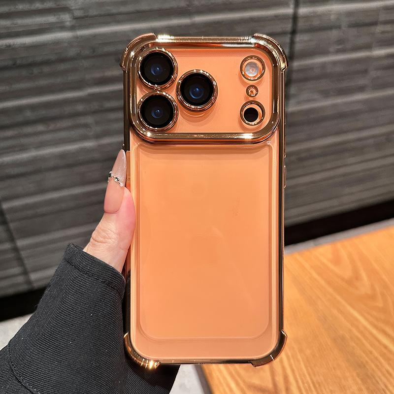 Luxury Plating Clear Shockproof Phone Case For iPhone 17 Air 17 Pro 16 15 14 13 12 11 17Pro Max Plus Anti-drop Bumper Cover
