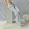 Fashion Solid Casual Sweatpants Women Pockets Low-Waisted Straight Lge Pants Spring Autumn Drawstring Basic Trouser