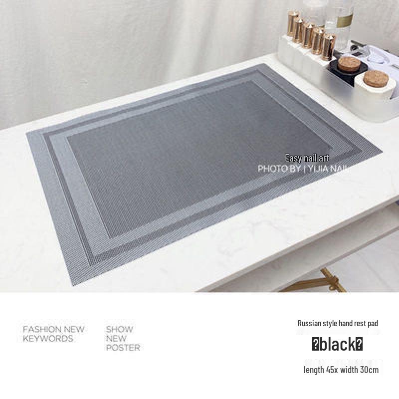 High-End Minimalist Russian Style Manicure Hand Rest Pad Set - Black, White, Gray Leather