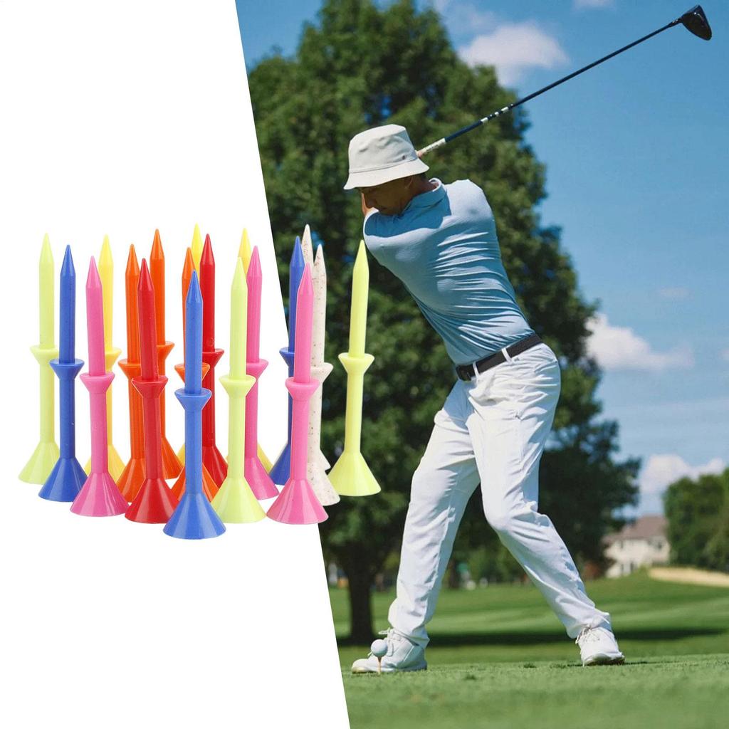 50pcs Golf Tees Plastic Cup Long 83mm Bulk Golf Cup Tee Durable Lightweight Portable Training Accessories Random Color Mixing