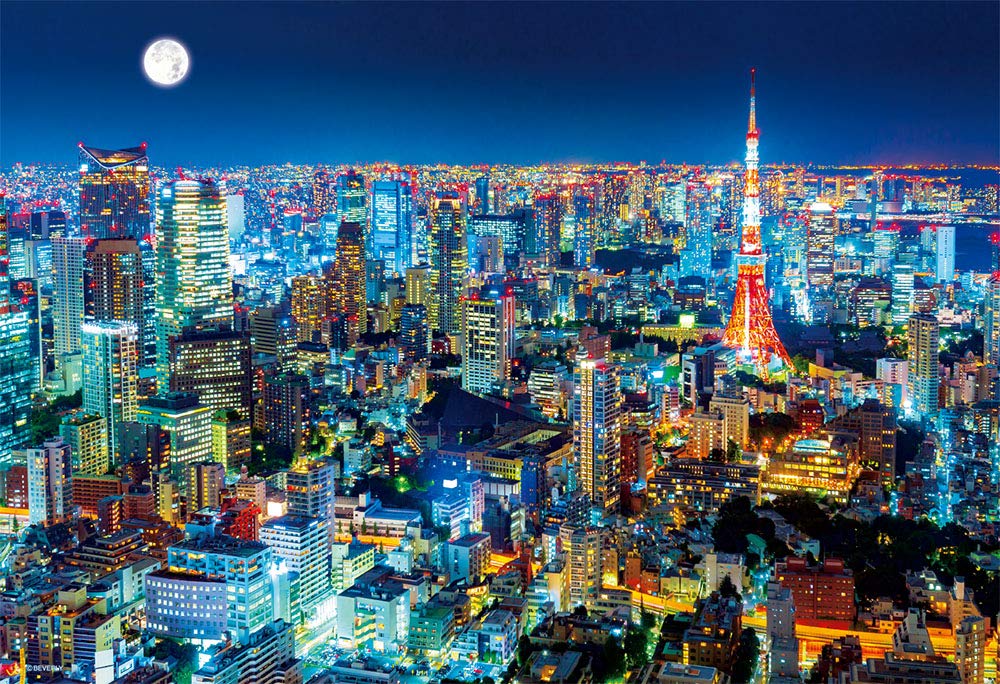 [Made In Japan] Beverly 1000-Piece Jigsaw Puzzle, Tokyo Night View, Micro Pieces (26 X 38 Cm)