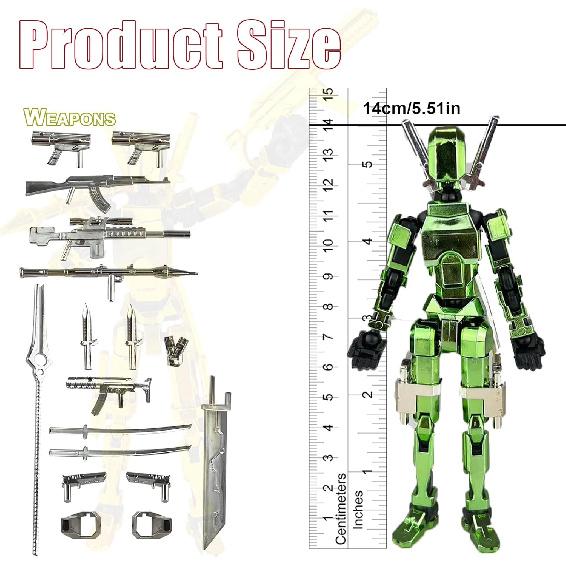 Already Assembled T13 Action Figure Accessories,T13 Multi-Jointed Movable,for Collectors Desktop Decorations t-13 Movability 3D Printed Toys