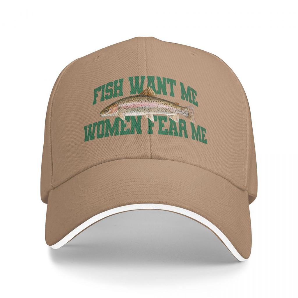 Fische wollen mich, Frauen fürchten mich Snapback Baseballkappen Atmungsaktive Lässige Casquette Outdoor Unisex