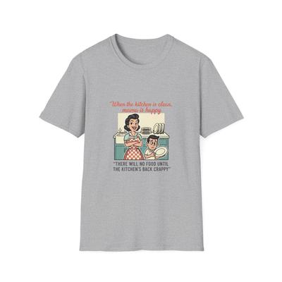 Retro Kitchen Comic T Shirt | Vintage Mom Humor, Illustrated Quote