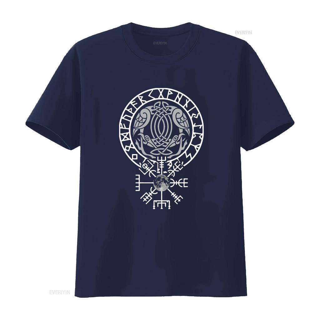 Mens Pagan Norse Design For Crow Fans SweaT T Shirt Black vintage Washed streetwear Stretched Unisex Stylish Versatile Soft