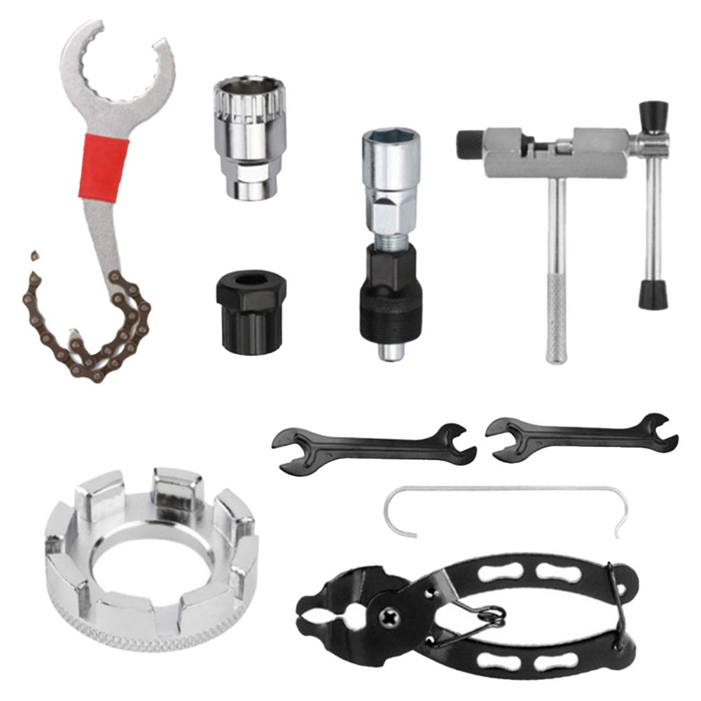 

Наборы инструментов для ремонта велосипеда Высокоточный съемник шатунов 9-в-1 Выжимка цепи Кусачки Защита от ржавчины Съемник маховика для ремонта для дома