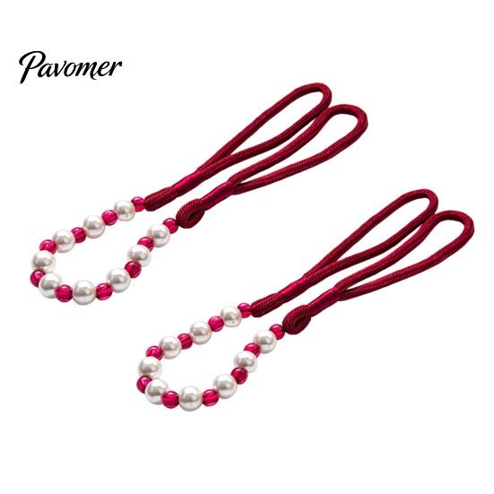 Non-damaging Curtain Holders 2Pcs Tiebacks with Pearls, Handmade Decorative Holdbacks Rope, Outdoor Farmhouse Elegant Tie Backs for Curtains,