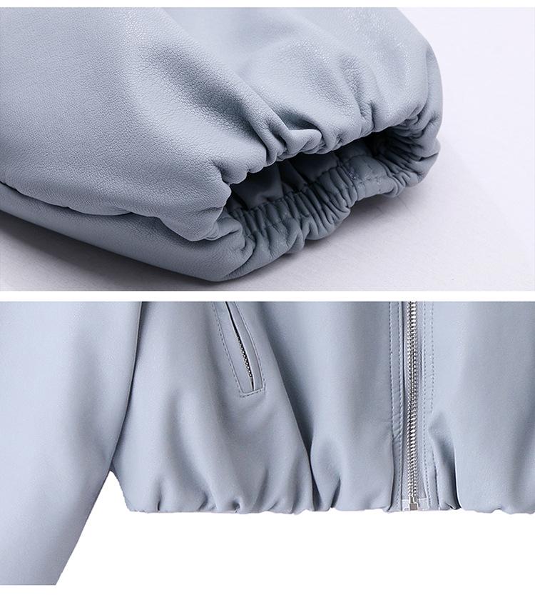 2025 New Women's Short PU Leather Jacket - Slimming Petite Stand Collar Spring/Autumn Coat